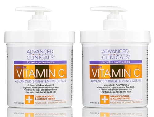 Advanced Clinicals Vitamin C Face & Body Cream Moisturizing Skin Care Lotion, Anti